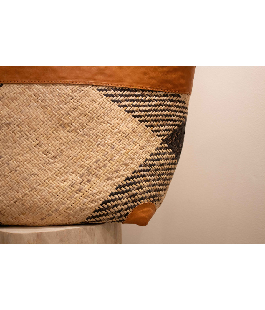 ANA Handwoven Rattan & Leather Tote – Limited Edition | AS'FALL