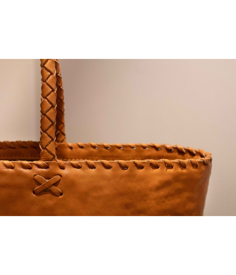 ANA Handwoven Rattan & Leather Tote – Limited Edition | AS'FALL