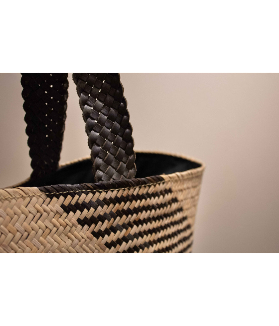 ANA Handwoven Rattan & Leather Tote – Limited Edition | AS'FALL