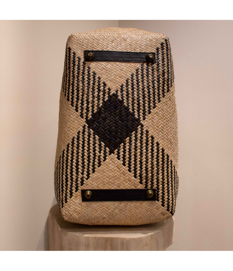 ANA Handwoven Rattan & Leather Tote – Limited Edition | AS'FALL
