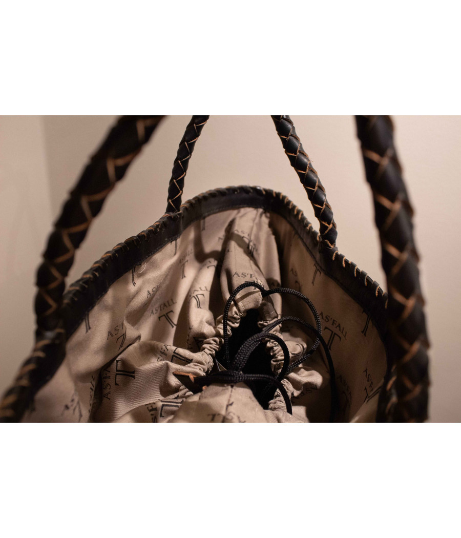 ANA Handwoven Rattan & Leather Tote – Limited Edition | AS'FALL