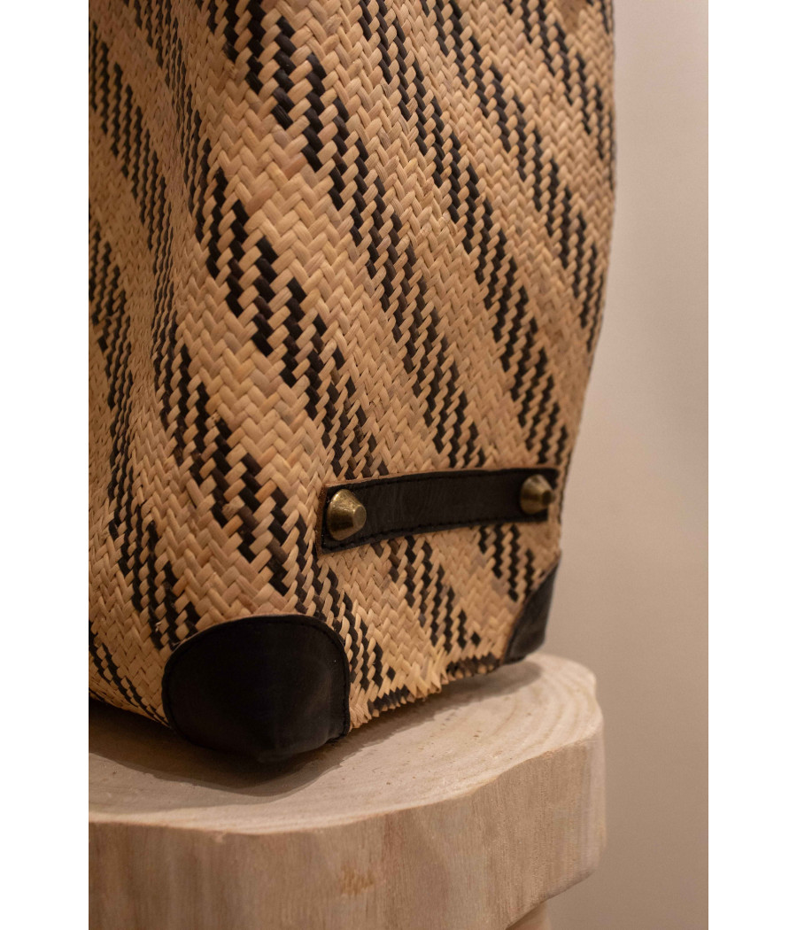ANA Handwoven Rattan & Leather Tote – Limited Edition | AS'FALL