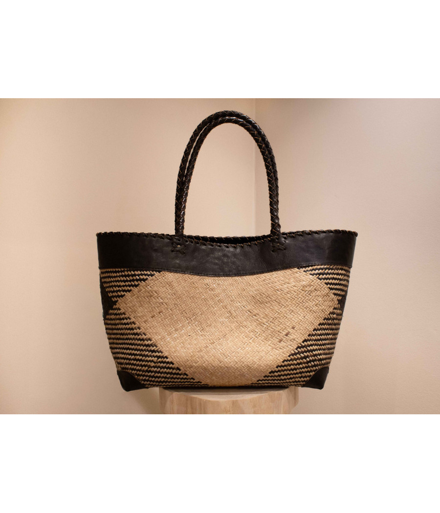 ANA Handwoven Rattan & Leather Tote – Limited Edition | AS'FALL