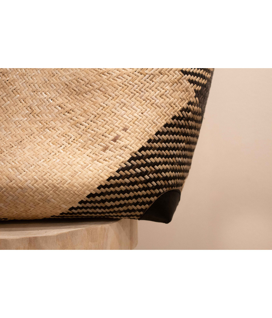 ANA Handwoven Rattan & Leather Tote – Limited Edition | AS'FALL