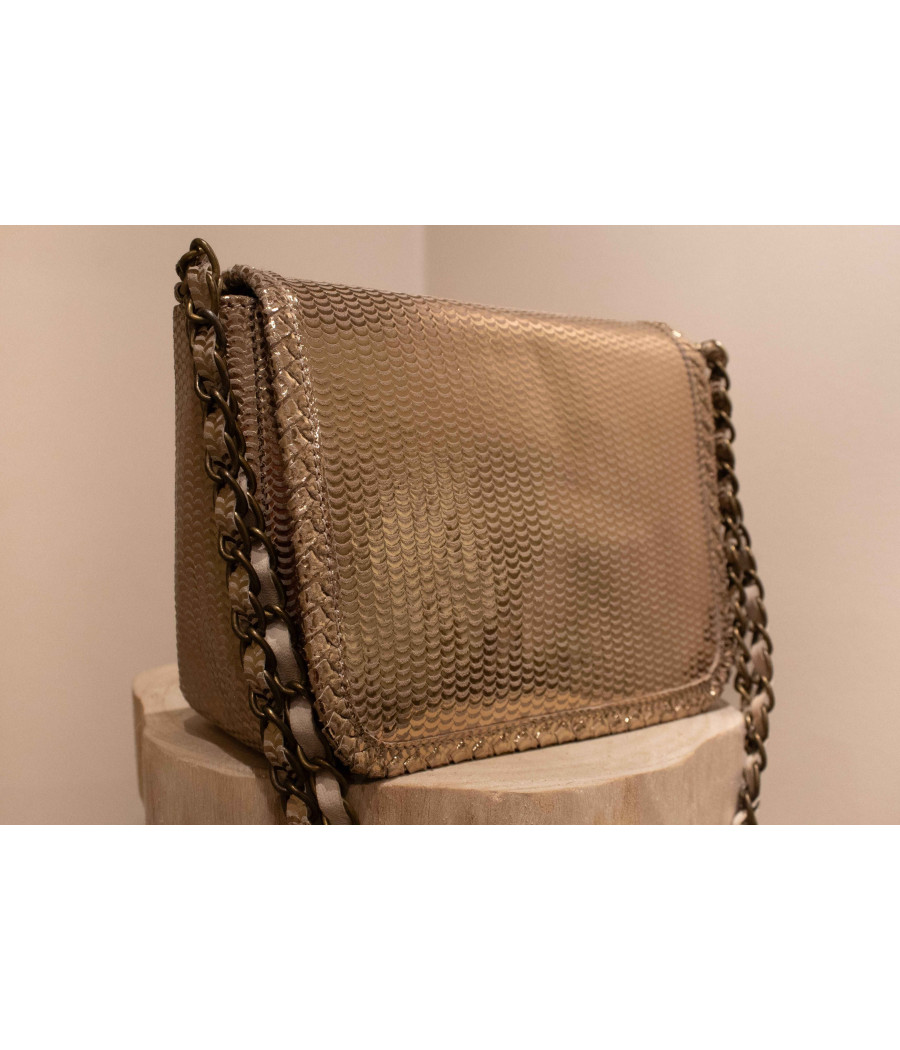 CASAMANCE Metallic Cow Leather Shoulder Bag – Artisanal Shine|AS'FALL