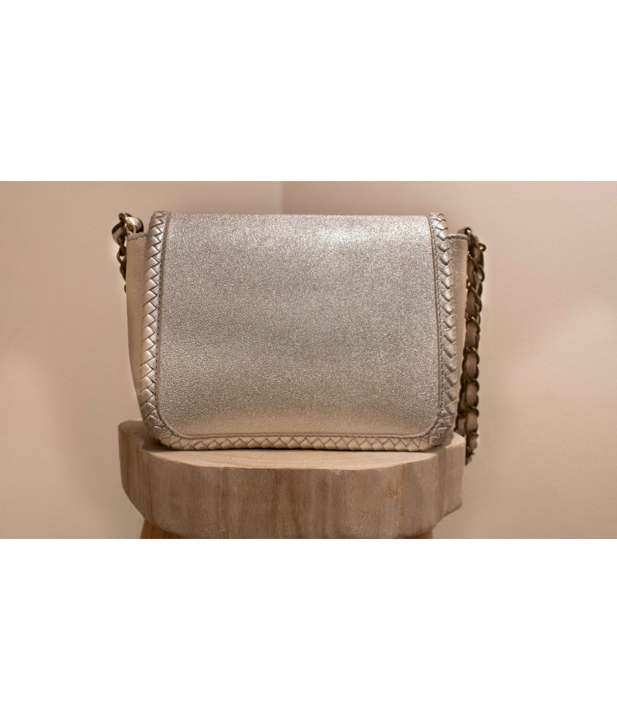 CASAMANCE Metallic Cow Leather Shoulder Bag – Artisanal Craft|AS'FALL