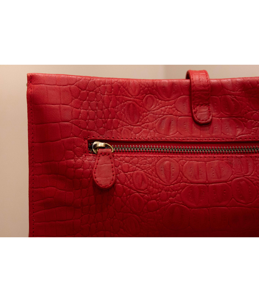 BORA BORA Red Cow Leather Clutch – Statement & Stylish | AS'FALL