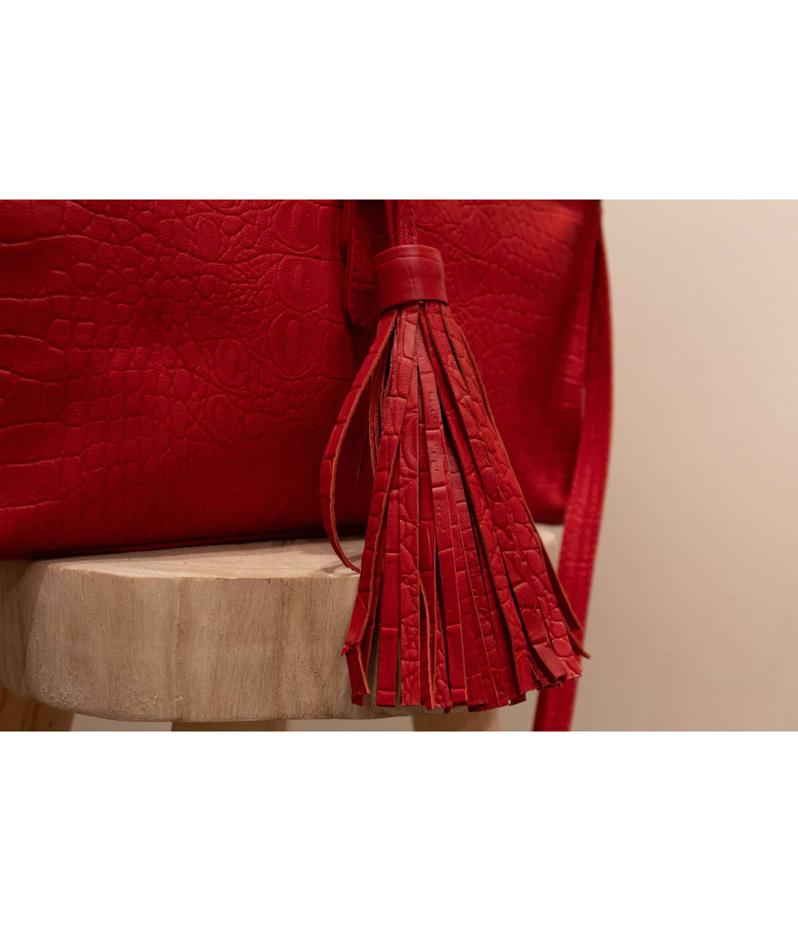 BORA BORA Red Cow Leather Clutch – Statement & Stylish | AS'FALL