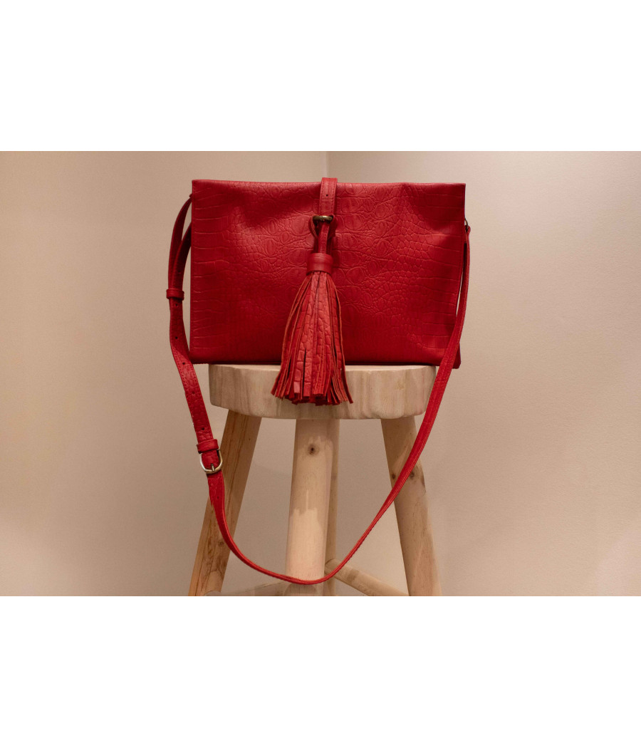 BORA BORA Red Cow Leather Clutch – Statement & Stylish | AS'FALL