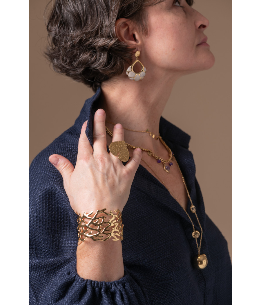 LIRA 14K Gold-Filled Bold Arm Cuff – Hinged, Hypoallergenic | AS'FALL