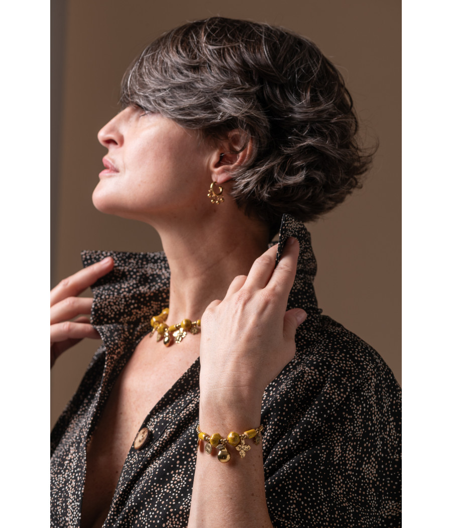 AMELIE Gold-Plated Brass Bracelet–Adjustable Size | AS'FALL