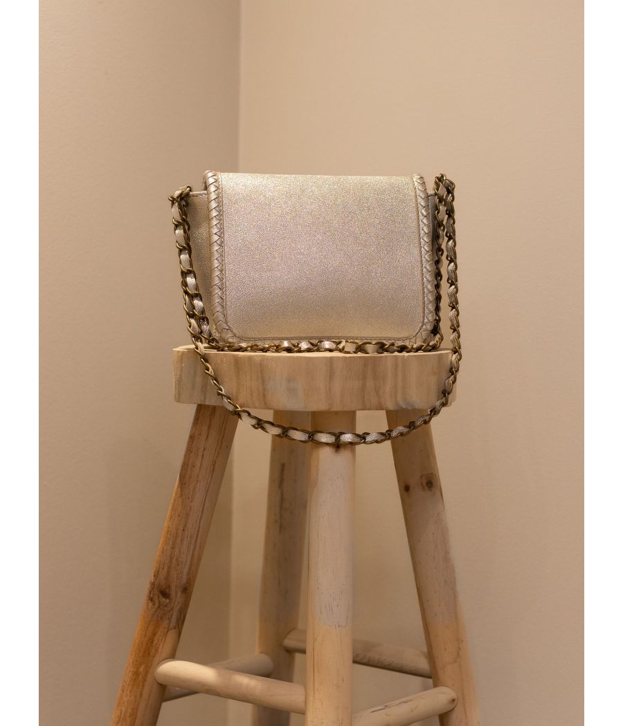 CASAMANCE Metallic Cow Leather Shoulder Bag – Artisanal Craft|AS'FALL