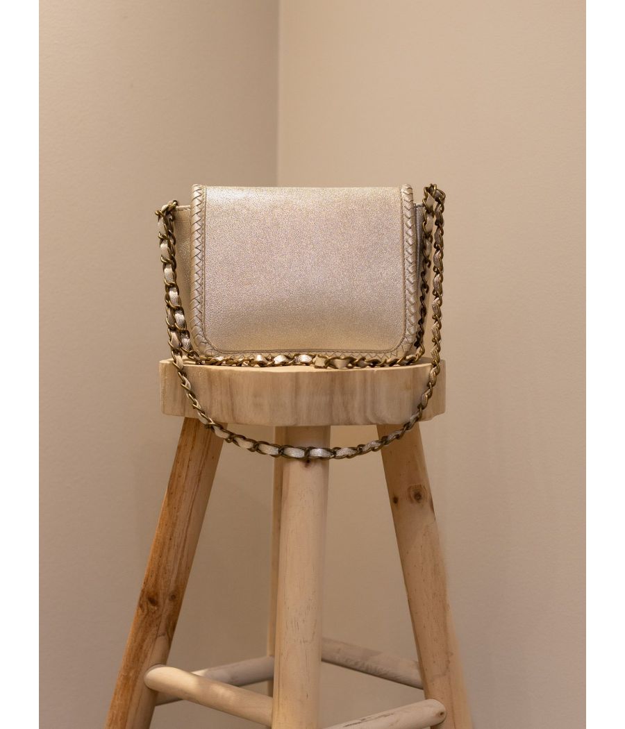 CASAMANCE Metallic Cow Leather Shoulder Bag – Artisanal Craft|AS'FALL