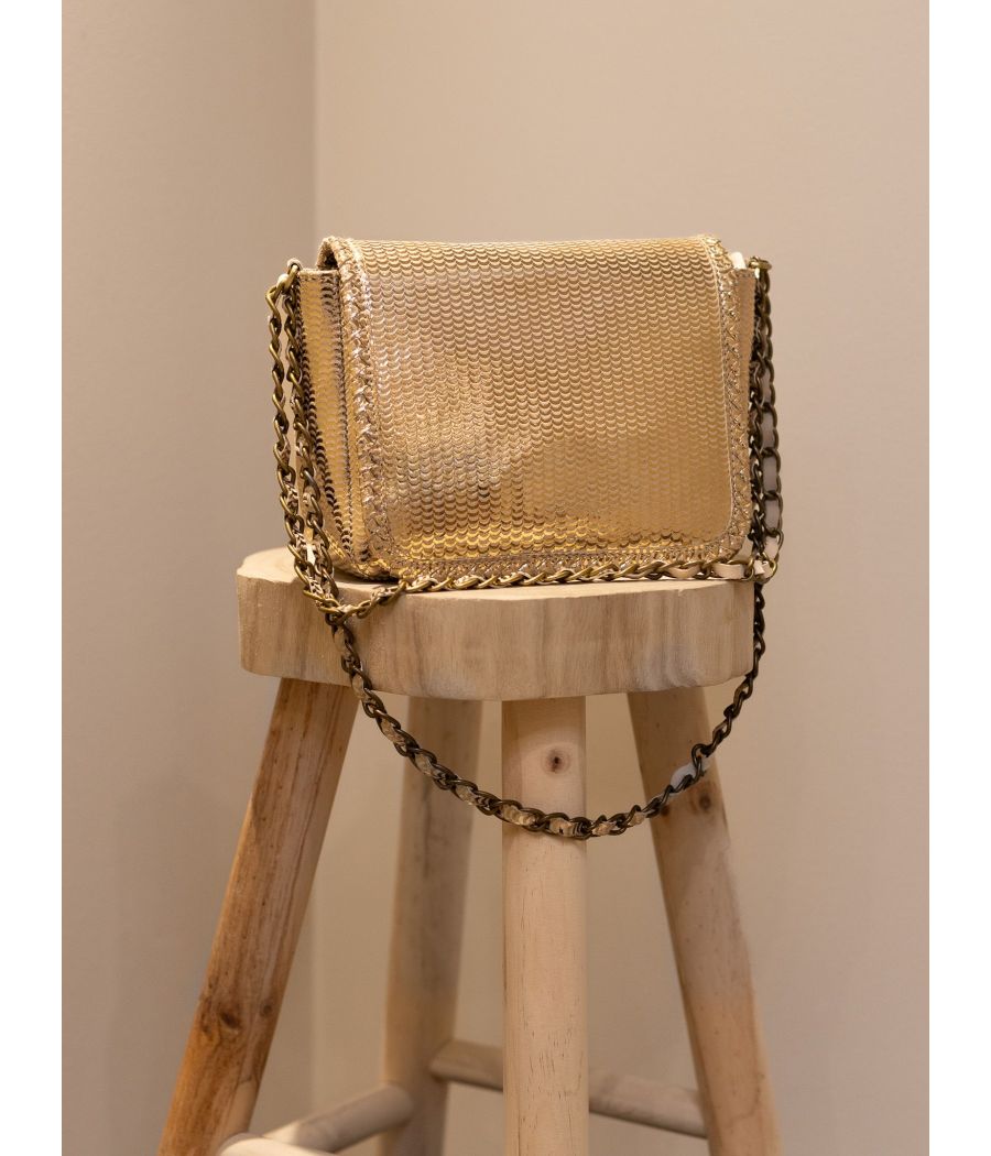 CASAMANCE Metallic Cow Leather Shoulder Bag – Artisanal Shine|AS'FALL