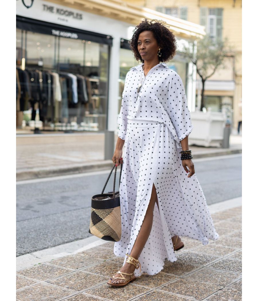 PAOLA SKIRT - High-Waisted Textured Cotton Maxi Skirt | AS'FALL