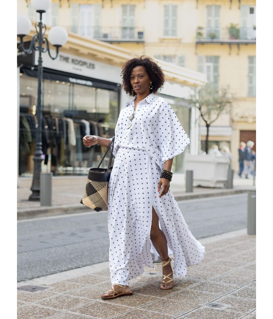 PAOLA SKIRT - High-Waisted Textured Cotton Maxi Skirt | AS'FALL