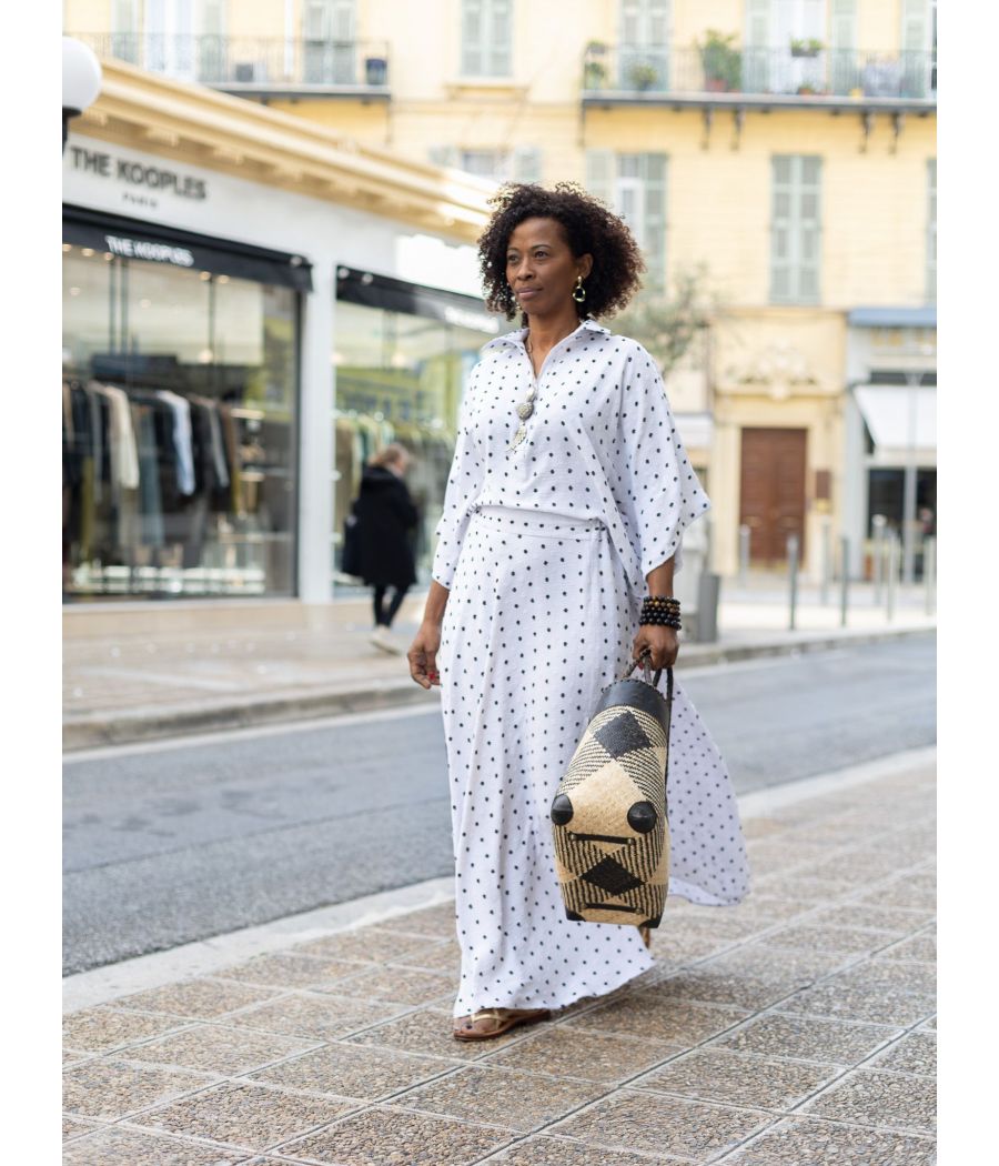 PAOLA SKIRT - High-Waisted Textured Cotton Maxi Skirt | AS'FALL