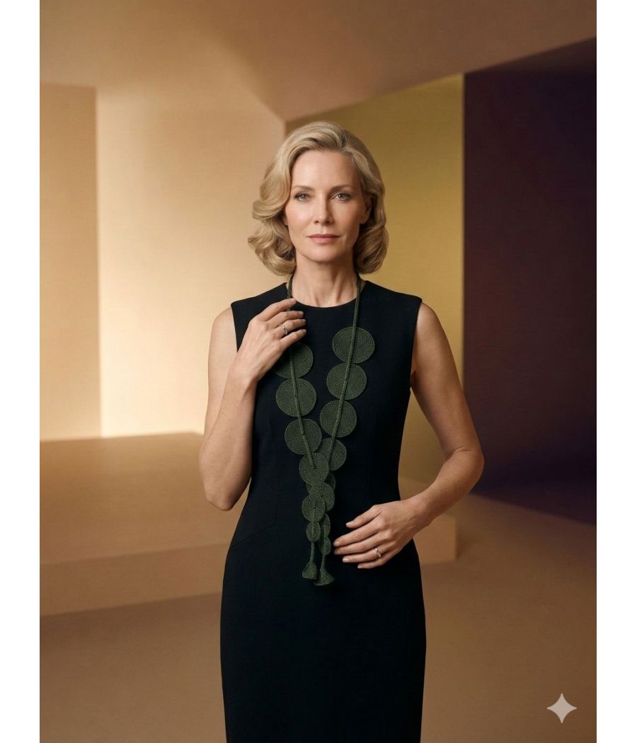 Hand-Knitted Brass Necklace – Sculptural Handmade Jewelry