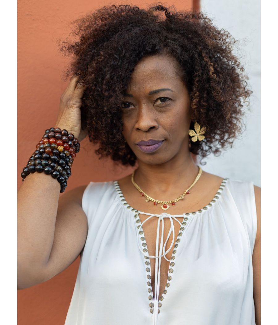 Silk Maxi Dress with Handmade Beading | AS'FALL Luxury Resort Dress