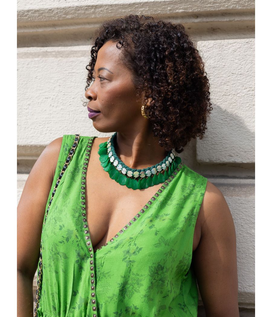 Silk Maxi Dress with Handmade Beading | AS'FALL Luxury Resort Dress