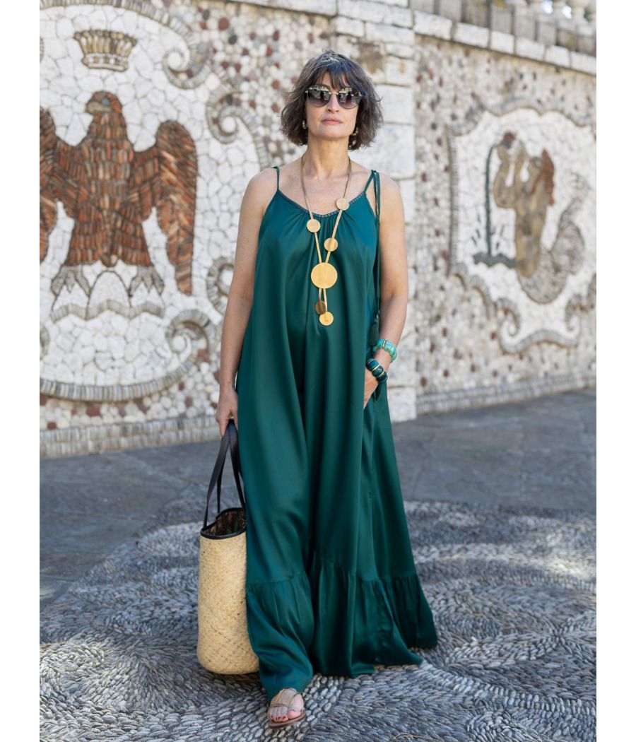 Silk Maxi Dress with beading |Elegant  |AS'FALL