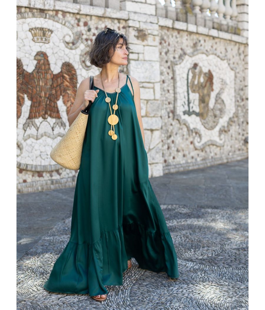 Silk Maxi Dress with beading |Elegant  |AS'FALL