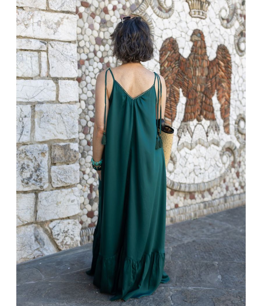 Silk Maxi Dress with beading |Elegant  |AS'FALL