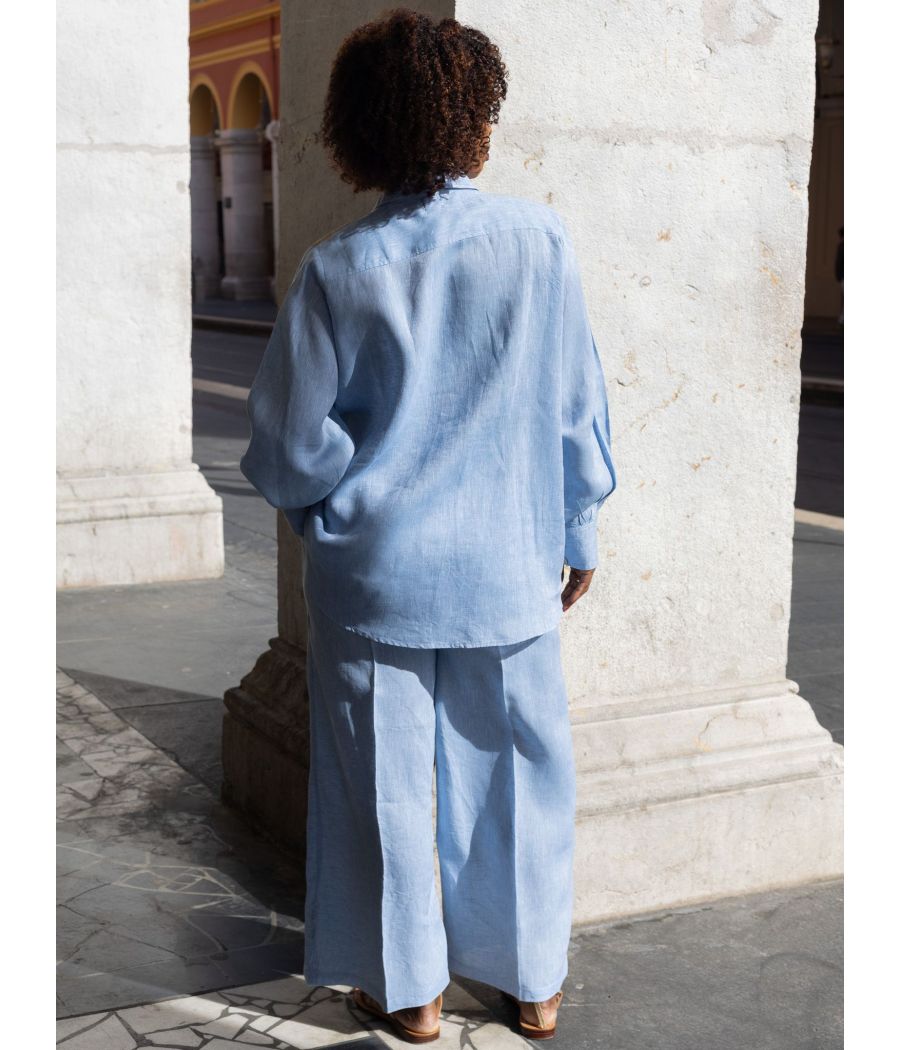 Linen Top with gold embroidery | AS'FALL