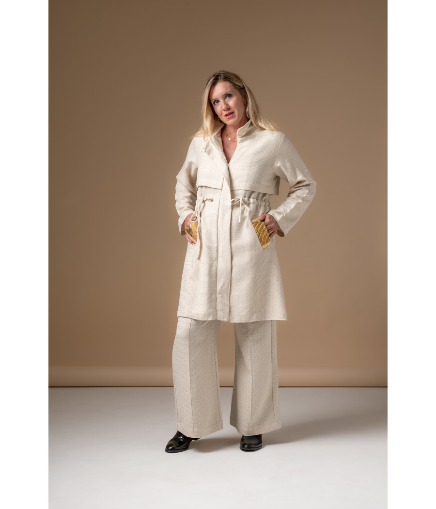 Embroidered Cotton Blend Trench Coat – Casual Elegant Luxury | AS'FALL