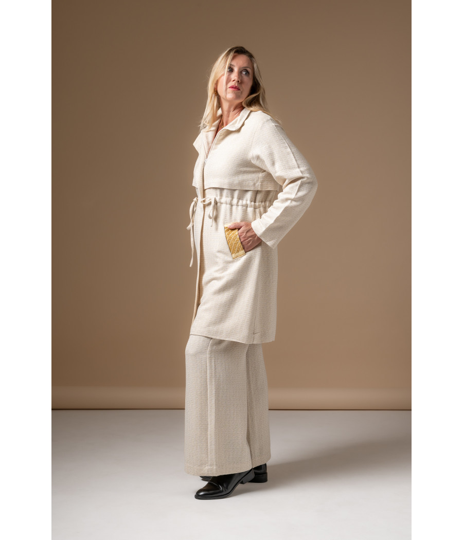 Embroidered Cotton Blend Trench Coat – Casual Elegant Luxury | AS'FALL