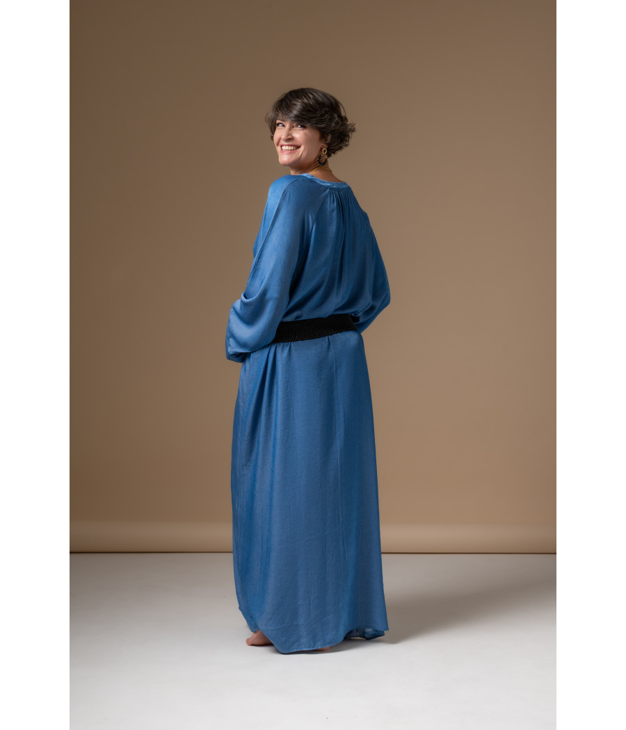 Blue Cotton Maxi Dress – Flowing Summer Elegance | AS'FALL Blue Cotton Maxi Dress – Flowing Summer Elegance | AS'FALL