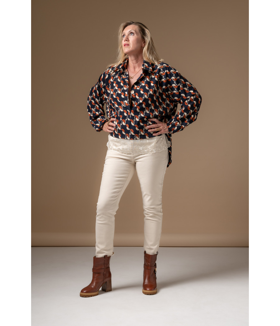 Asymmetric Viscose Top with Lace Detail – Chic & Versatile | AS'FALL Asymmetric Viscose Top with Lace Detail – Chic & Versatile | AS'FALL