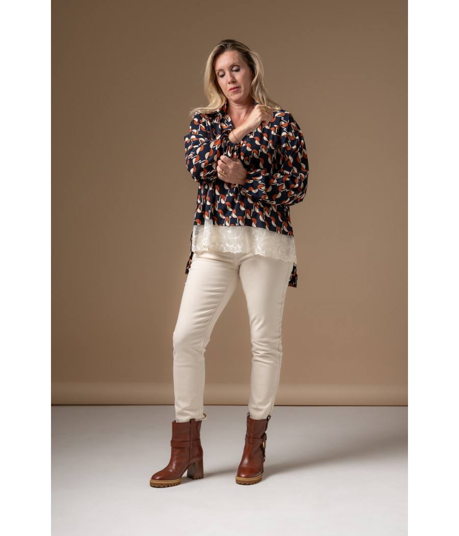 Asymmetric Viscose Top with Lace Detail – Chic & Versatile | AS'FALL Asymmetric Viscose Top with Lace Detail – Chic & Versatile | AS'FALL