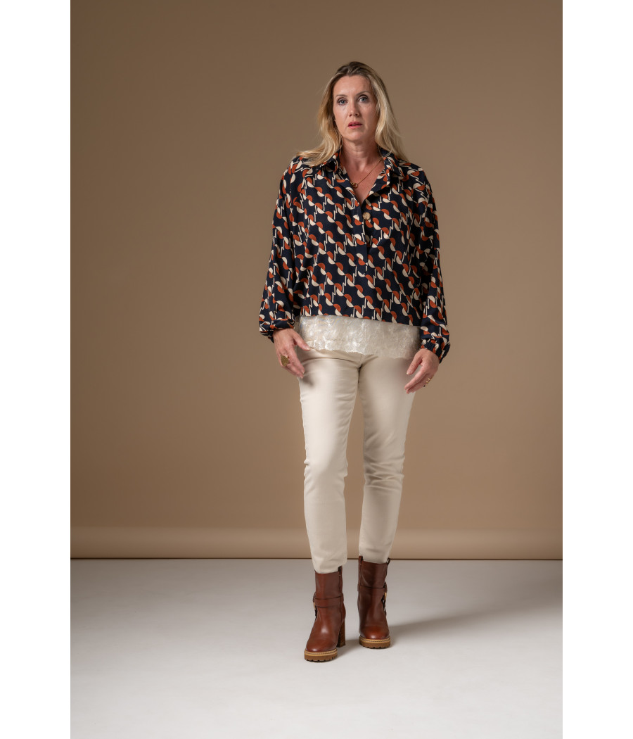Asymmetric Viscose Top with Lace Detail – Chic & Versatile | AS'FALL Asymmetric Viscose Top with Lace Detail – Chic & Versatile | AS'FALL