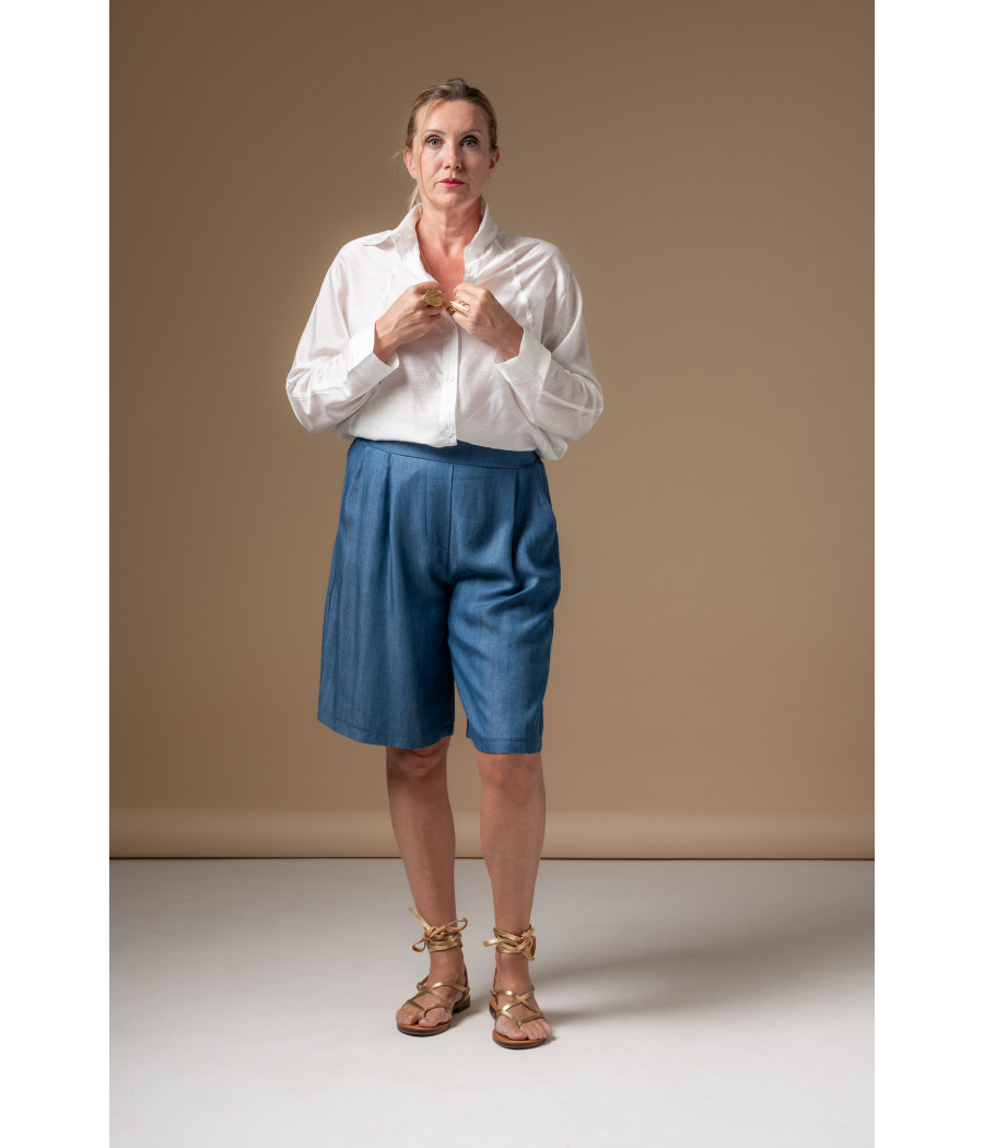 White Silk-Viscose Shirt with Couture Sleeves | AS'FALL