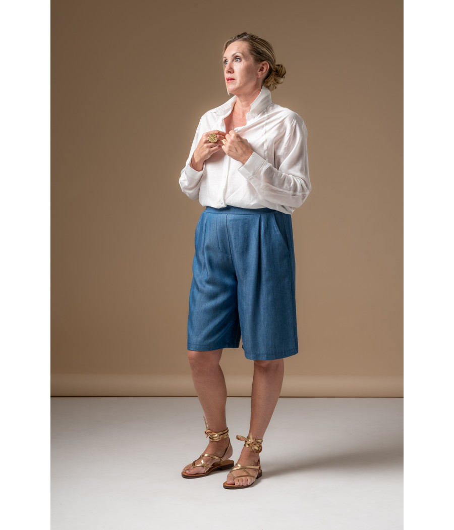 White Silk-Viscose Shirt with Couture Sleeves | AS'FALL White Silk-Viscose Shirt with Couture Sleeves | AS'FALL