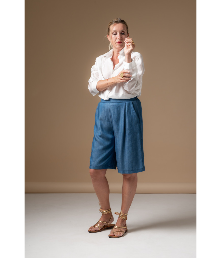 White Silk-Viscose Shirt with Couture Sleeves | AS'FALL White Silk-Viscose Shirt with Couture Sleeves | AS'FALL