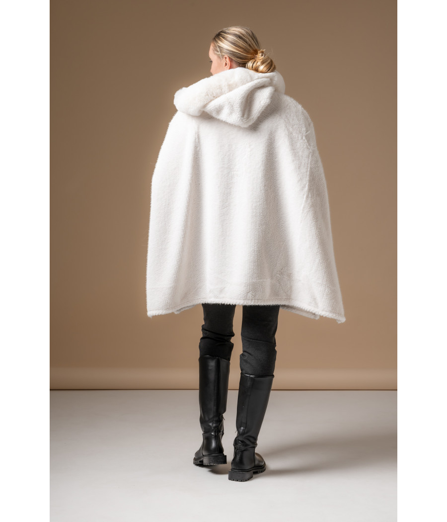 White Faux Fur Coat with Hood & Pockets | AS'FALL White Faux Fur Coat with Hood & Pockets | AS'FALL