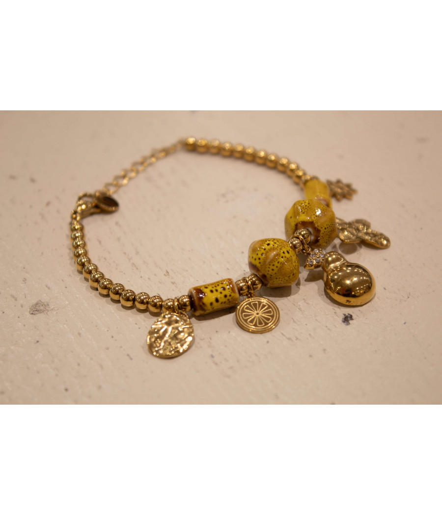 AMELIE Gold-Plated Brass Bracelet–Adjustable Size | AS'FALL